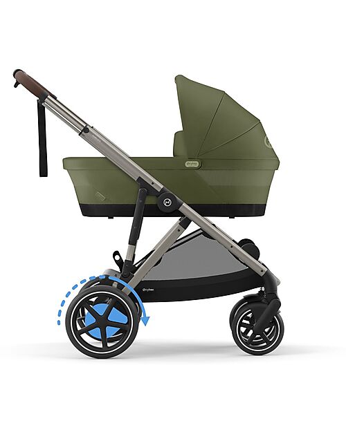 Cybex Passeggino Elettrico E-Gazelle S - Moss Green/Khaki - dalla Nascita ai 4 Anni - Multifunzionale Passeggini Gemellari