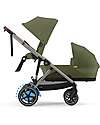 Cybex Passeggino Elettrico E-Gazelle S - Moss Green/Khaki - dalla Nascita ai 4 Anni - Multifunzionale Passeggini Gemellari