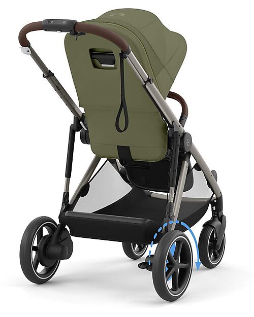 Cybex Passeggino Elettrico E-Gazelle S - Moss Green/Khaki - dalla Nascita ai 4 Anni - Multifunzionale Passeggini Gemellari