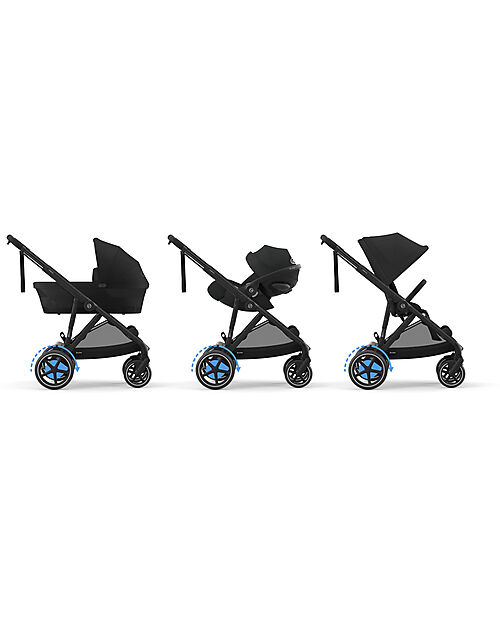 Cybex Passeggino Elettrico E-Gazelle S - Nero - dalla Nascita ai 4 Anni - Multifunzionale Passeggini Gemellari