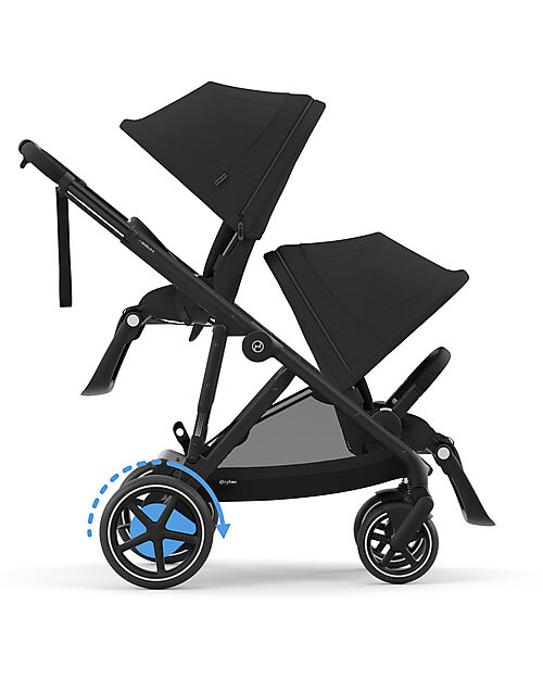 Cybex Passeggino Elettrico E-Gazelle S - Nero - dalla Nascita ai 4 Anni - Multifunzionale Passeggini Gemellari
