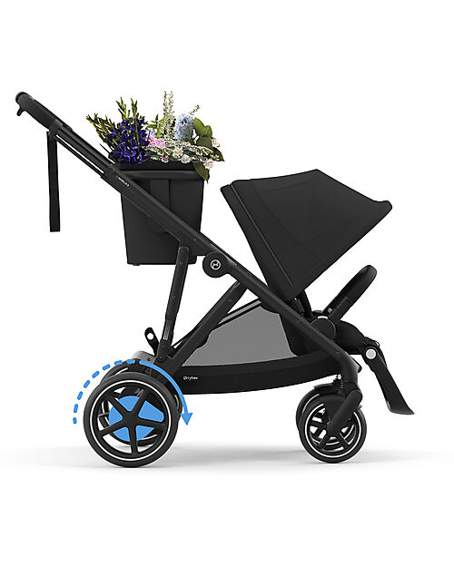 Cybex Passeggino Elettrico E-Gazelle S - Nero - dalla Nascita ai 4 Anni - Multifunzionale Passeggini Gemellari