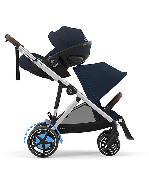 Cybex Passeggino Elettrico E-Gazelle S - Ocean Blue/Navy Blue - dalla Nascita ai 4 Anni - Multifunzionale Passeggini Gemellari