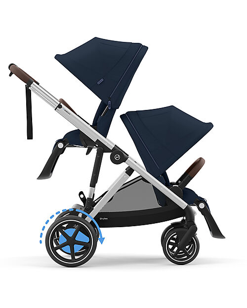 Cybex Passeggino Elettrico E-Gazelle S - Ocean Blue/Navy Blue - dalla Nascita ai 4 Anni - Multifunzionale Passeggini Gemellari
