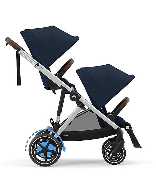 Cybex Passeggino Elettrico E-Gazelle S - Ocean Blue/Navy Blue - dalla Nascita ai 4 Anni - Multifunzionale Passeggini Gemellari