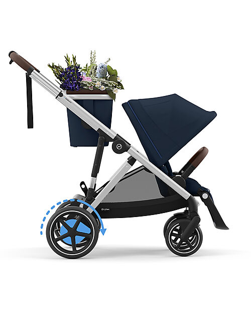 Cybex Passeggino Elettrico E-Gazelle S - Ocean Blue/Navy Blue - dalla Nascita ai 4 Anni - Multifunzionale Passeggini Gemellari