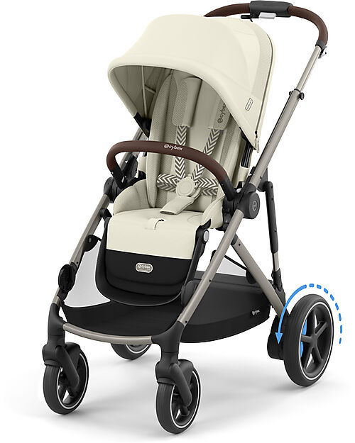 Cybex Passeggino Elettrico E-Gazelle S - Seashell Beige/Light Beige - dalla Nascita ai 4 Anni - Multifunzionale Passeggini Gemellari