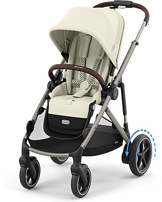 Cybex Passeggino Elettrico E-Gazelle S - Seashell Beige/Light Beige - dalla Nascita ai 4 Anni - Multifunzionale Passeggini Gemellari