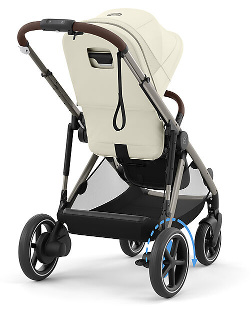 Cybex Passeggino Elettrico E-Gazelle S - Seashell Beige/Light Beige - dalla Nascita ai 4 Anni - Multifunzionale Passeggini Gemellari