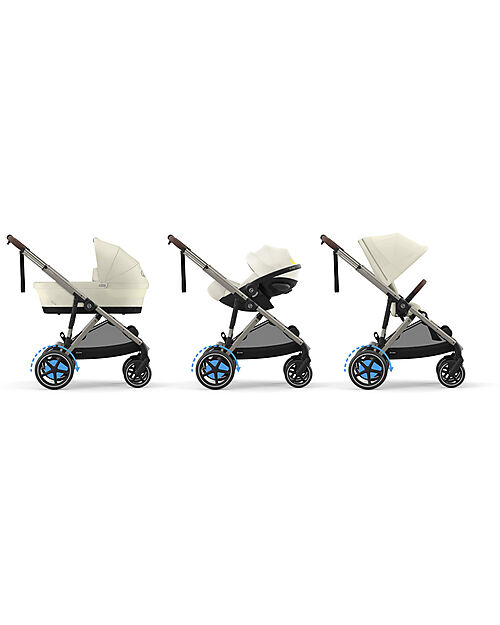 Cybex Passeggino Elettrico E-Gazelle S - Seashell Beige/Light Beige - dalla Nascita ai 4 Anni - Multifunzionale Passeggini Gemellari