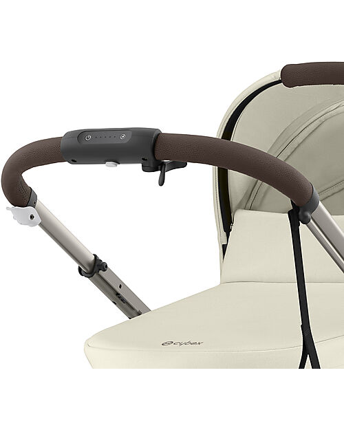 Cybex Passeggino Elettrico E-Gazelle S - Seashell Beige/Light Beige - dalla Nascita ai 4 Anni - Multifunzionale Passeggini Gemellari