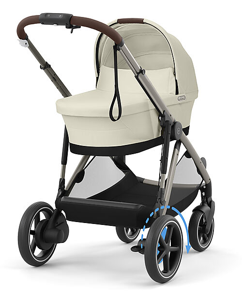 Cybex Passeggino Elettrico E-Gazelle S - Seashell Beige/Light Beige - dalla Nascita ai 4 Anni - Multifunzionale Passeggini Gemellari