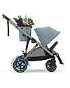 Cybex Passeggino Elettrico E-Gazelle S - Stormy Blue/Light Blue - dalla Nascita ai 4 Anni - Multifunzionale Passeggini Gemellari