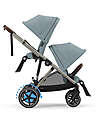 Cybex Passeggino Elettrico E-Gazelle S - Stormy Blue/Light Blue - dalla Nascita ai 4 Anni - Multifunzionale Passeggini Gemellari