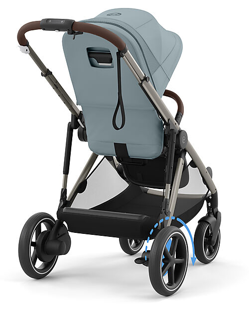 Cybex Passeggino Elettrico E-Gazelle S - Stormy Blue/Light Blue - dalla Nascita ai 4 Anni - Multifunzionale Passeggini Gemellari