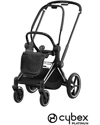 Cybex Passeggino Elettrico e-Priam - Chrome Black - con App per Dondolio! Passeggini Classici