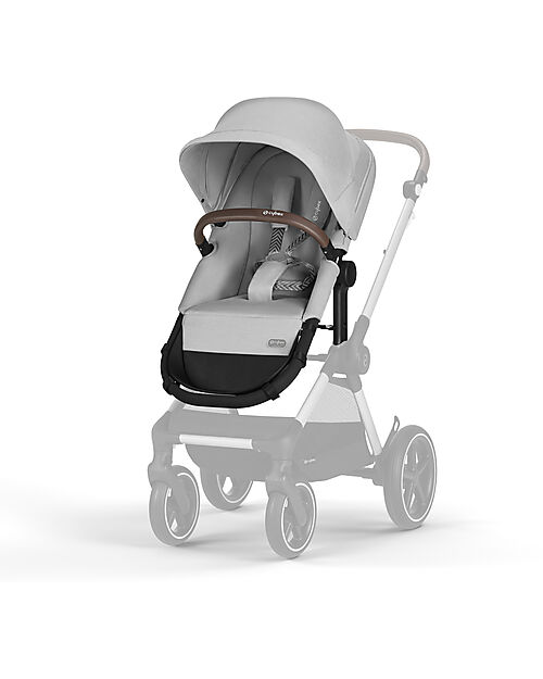 Cybex Passeggino EOS Lux 2-in-1 con Attacchi Intercambiabili: da Navicella a Seduta - Argento Lava Grey - dalla Nascita ai 4 Anni! Passeggini Trio e Duo
