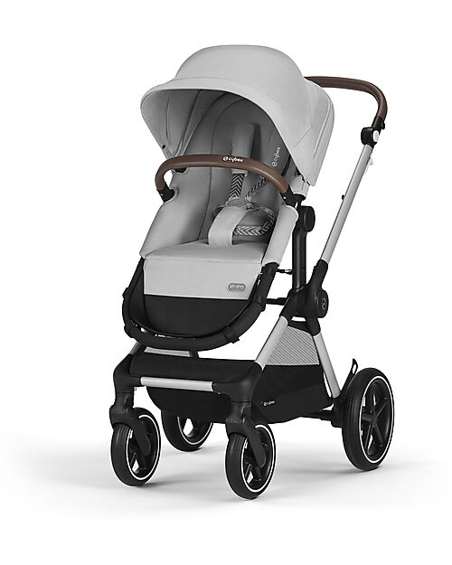 Cybex Passeggino EOS Lux 2-in-1 con Attacchi Intercambiabili: da Navicella a Seduta - Argento Lava Grey - dalla Nascita ai 4 Anni! Passeggini Trio e Duo