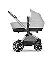 Cybex Passeggino EOS Lux 2-in-1 con Attacchi Intercambiabili: da Navicella a Seduta - Argento Lava Grey - dalla Nascita ai 4 Anni! Passeggini Trio e Duo