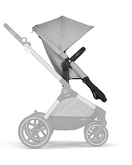 Cybex Passeggino EOS Lux 2-in-1 con Attacchi Intercambiabili: da Navicella a Seduta - Argento Lava Grey - dalla Nascita ai 4 Anni! Passeggini Trio e Duo