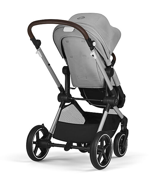 Cybex Passeggino EOS Lux 2-in-1 con Attacchi Intercambiabili: da Navicella a Seduta - Argento Lava Grey - dalla Nascita ai 4 Anni! Passeggini Trio e Duo