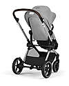 Cybex Passeggino EOS Lux 2-in-1 con Attacchi Intercambiabili: da Navicella a Seduta - Argento Lava Grey - dalla Nascita ai 4 Anni! Passeggini Trio e Duo