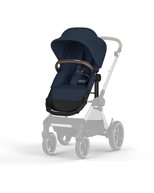 Cybex Passeggino EOS Lux 2-in-1 con Attacchi Intercambiabili: da Navicella a Seduta - Argento Ocean Blue - dalla Nascita ai 4 Anni! Passeggini Trio e Duo