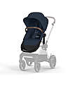 Cybex Passeggino EOS Lux 2-in-1 con Attacchi Intercambiabili: da Navicella a Seduta - Argento Ocean Blue - dalla Nascita ai 4 Anni! Passeggini Trio e Duo