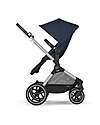Cybex Passeggino EOS Lux 2-in-1 con Attacchi Intercambiabili: da Navicella a Seduta - Argento Ocean Blue - dalla Nascita ai 4 Anni! Passeggini Trio e Duo