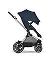 Cybex Passeggino EOS Lux 2-in-1 con Attacchi Intercambiabili: da Navicella a Seduta - Argento Ocean Blue - dalla Nascita ai 4 Anni! Passeggini Trio e Duo