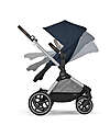 Cybex Passeggino EOS Lux 2-in-1 con Attacchi Intercambiabili: da Navicella a Seduta - Argento Ocean Blue - dalla Nascita ai 4 Anni! Passeggini Trio e Duo
