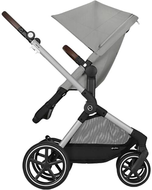 Cybex Passeggino EOS Lux 2-in-1 con Attacchi Intercambiabili: da Navicella a Seduta - Argento Stone Grey - dalla Nascita ai 4 Anni! Passeggini Trio e Duo