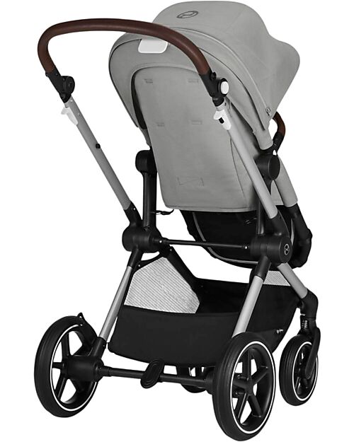 Cybex Passeggino EOS Lux 2-in-1 con Attacchi Intercambiabili: da Navicella a Seduta - Argento Stone Grey - dalla Nascita ai 4 Anni! Passeggini Trio e Duo