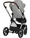 Cybex Passeggino EOS Lux 2-in-1 con Attacchi Intercambiabili: da Navicella a Seduta - Argento Stone Grey - dalla Nascita ai 4 Anni! Passeggini Trio e Duo