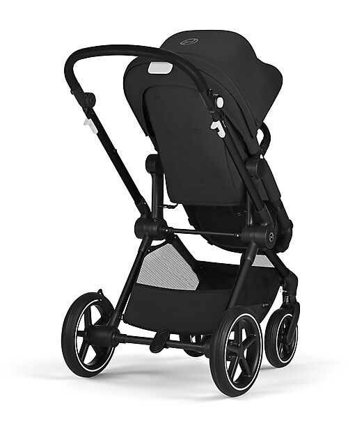 Cybex Passeggino EOS Lux 2-in-1 con Attacchi Intercambiabili: da Navicella a Seduta - Nero Moon Black - dalla Nascita ai 4 Anni! Passeggini Trio e Duo