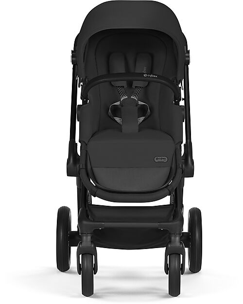 Cybex Passeggino EOS Lux 2-in-1 con Attacchi Intercambiabili: da Navicella a Seduta - Nero Moon Black - dalla Nascita ai 4 Anni! Passeggini Trio e Duo