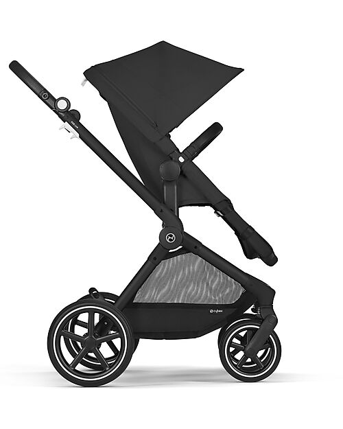 Cybex Passeggino EOS Lux 2-in-1 con Attacchi Intercambiabili: da Navicella a Seduta - Nero Moon Black - dalla Nascita ai 4 Anni! Passeggini Trio e Duo