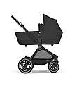 Cybex Passeggino EOS Lux 2-in-1 con Attacchi Intercambiabili: da Navicella a Seduta - Nero Moon Black - dalla Nascita ai 4 Anni! Passeggini Trio e Duo