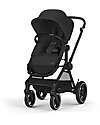 Cybex Passeggino EOS Lux 2-in-1 con Attacchi Intercambiabili: da Navicella a Seduta - Nero Moon Black - dalla Nascita ai 4 Anni! Passeggini Trio e Duo