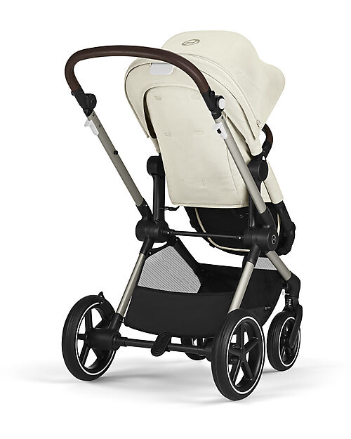 Cybex Passeggino EOS Lux 2-in-1 con Attacchi Intercambiabili: da Navicella a Seduta - Tortora Seashell Beige - dalla Nascita ai 4 Anni! Passeggini Trio e Duo