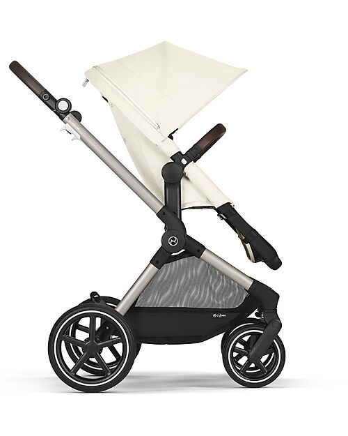 Cybex Passeggino EOS Lux 2-in-1 con Attacchi Intercambiabili: da Navicella a Seduta - Tortora Seashell Beige - dalla Nascita ai 4 Anni! Passeggini Trio e Duo