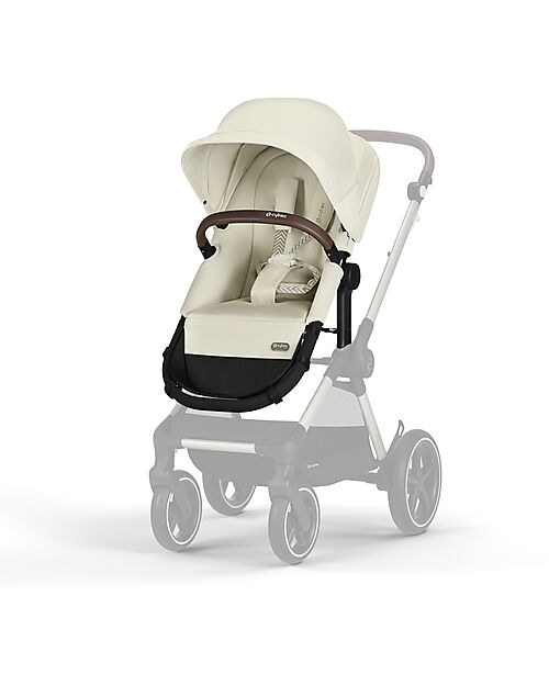 Cybex Passeggino EOS Lux 2-in-1 con Attacchi Intercambiabili: da Navicella a Seduta - Tortora Seashell Beige - dalla Nascita ai 4 Anni! Passeggini Trio e Duo