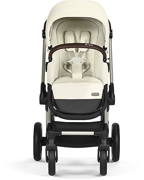 Cybex Passeggino EOS Lux 2-in-1 con Attacchi Intercambiabili: da Navicella a Seduta - Tortora Seashell Beige - dalla Nascita ai 4 Anni! Passeggini Trio e Duo