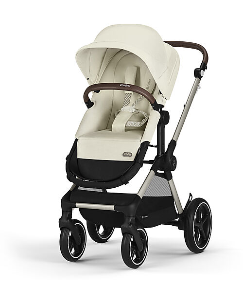 Cybex Passeggino EOS Lux 2-in-1 con Attacchi Intercambiabili: da Navicella a Seduta - Tortora Seashell Beige - dalla Nascita ai 4 Anni! Passeggini Trio e Duo