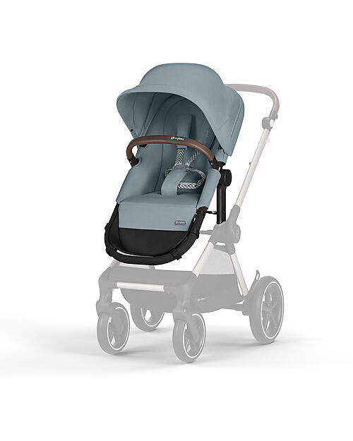 Cybex Passeggino EOS Lux 2-in-1 con Attacchi Intercambiabili: da Navicella a Seduta - Tortora Sky Blue - dalla Nascita ai 4 Anni! Passeggini Trio e Duo