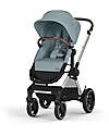 Cybex Passeggino EOS Lux 2-in-1 con Attacchi Intercambiabili: da Navicella a Seduta - Tortora Sky Blue - dalla Nascita ai 4 Anni! Passeggini Trio e Duo