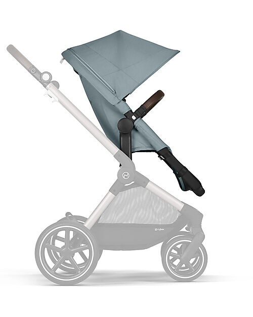 Cybex Passeggino EOS Lux 2-in-1 con Attacchi Intercambiabili: da Navicella a Seduta - Tortora Sky Blue - dalla Nascita ai 4 Anni! Passeggini Trio e Duo