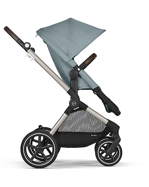 Cybex Passeggino EOS Lux 2-in-1 con Attacchi Intercambiabili: da Navicella a Seduta - Tortora Sky Blue - dalla Nascita ai 4 Anni! Passeggini Trio e Duo