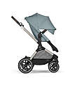 Cybex Passeggino EOS Lux 2-in-1 con Attacchi Intercambiabili: da Navicella a Seduta - Tortora Sky Blue - dalla Nascita ai 4 Anni! Passeggini Trio e Duo