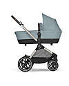 Cybex Passeggino EOS Lux 2-in-1 con Attacchi Intercambiabili: da Navicella a Seduta - Tortora Sky Blue - dalla Nascita ai 4 Anni! Passeggini Trio e Duo
